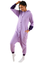 Women Cute Anime Elves Graphics Fleece One Piece Home Hooded Jumpsuit Cozy Homewear