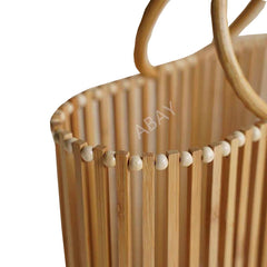 new Women's bamboo handbag Bohemia holiday beach bag Women's hollow woven rattan bag