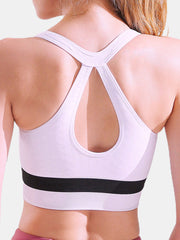 Zip Front Sports Bra Wireless Shockproof Full Coverage For Yoga Gym