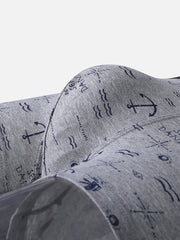 Men Cotton Anchor Print Boxer Briefs Comfortable Funny Underwear