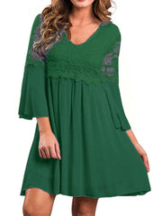 Lace Leisure Style Summer Holiday Loose Mini Dress