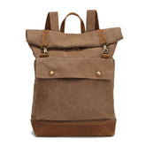 Men Vintage Canvas Leather Stitching Backpack Large Capacity Multifunctional Casual Travel Backpack