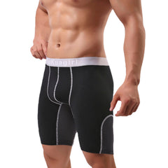 Mens Breathable Mesh Splice Elastic U Convex Pouch Fitness Lengthen Sport Boxer Underwear