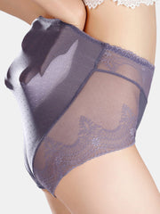 Women's High Waist Lace Sheer Breathable Stretch Lingerie Panties