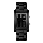 Business Style LED Display Wrist Watch Steel Band Creative Style Digital Watch