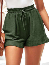 Women Summer Elastic Waist Ruffle Casual Wild Shorts