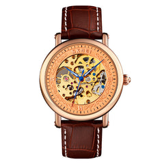 Men Automatic Watch Hollow Dial Strap Waterproof Business Mechanical Watch