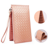 Men Women RFID Genuine Leather Long Wallet Credit Card Holder Zipper