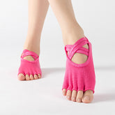 Women's Terry Yoga Socks Five Finger Sock Double Cross With Anti-slip Socks