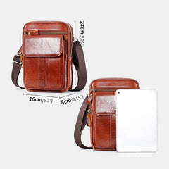 Men's Genuine Leather Retro Business Chest & Shoulder Crossbody Bag