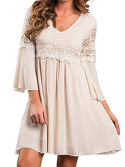 Lace Leisure Style Summer Holiday Loose Mini Dress