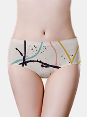 Women's Seamless Mid Waist Breathable Print Panty