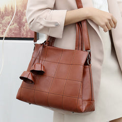 Women Solid Business Handbag Crossbody Bag Shoulder