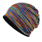 Unisex Velvet Warm Thick Outdoor Mixed Color Brimless Beanie