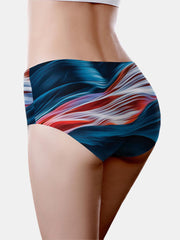 Women's Seamless Ice Silk Print Panties - Full Coverage