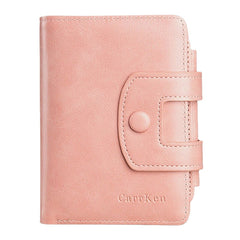 Women 10 Card Slots Solid Short Wallet Purse