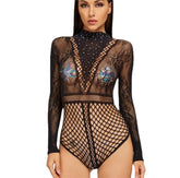 Mesh Ultra-thin Hollow Women's Sexy Bodysuit