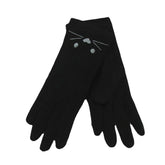 Women Wool Screen-touchable Embroidery Cartoon Cat Pattern Keep Warm Fashion Casual Gloves