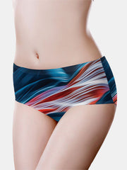Women's Seamless Ice Silk Print Panties - Full Coverage