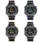 Men Digital Watch Creative Dial Luminous Week Display Chronograph LED Dual Display Watch