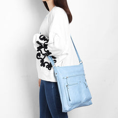 Women Faux Leather Multi-pocket Shoulder Bag Crossbody Handbag Large Capacity