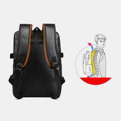 Vintage Faux Leather Anti-Theft Backpack Business Bag For Men