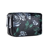 women 10 card slots rfid genuine leather short zipper coin purse wallet