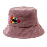 Unisex Woolen Embroidery Fish Bone Cute Casual Couple Hat Bucket Hat