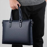 Men's Vintage Waterproof 15.6" Laptop Bag - Multifunction PU Leather Briefcase & Shoulder Bag
