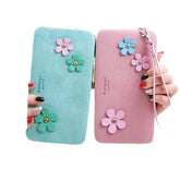 Women Flower 5.5 Inch Phone PU Wallet Case Cover Long Purse For Iphone Huawei Xiaomi
