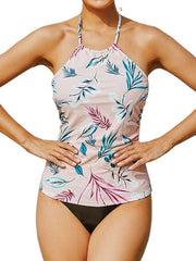 Women's Swimwear Tankini 2 Piece Normal Swimsuit 2 Piece Printing Leopard Floral Top Bathing Suits Sports Beach Wear Summer