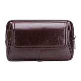 Vintage Genuine Leather 6.4" Phone Waist Bag for Business