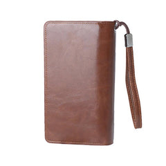 Vintage Large Capacity Business Multi-slots Trifold Long Wallet Clutch Bag For Men