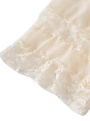 100% Polyester Fashion Lace Splice Loose Floral Cardigan Coat For Women