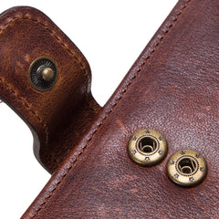 Men Genuine Leather Vintage RFID Blocking Zipper Coin Bag Wallet Card Holder