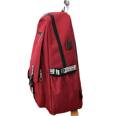 Women's 4PCS Backpack with USB Charging - Multifunctional School Bag