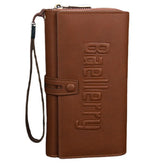 Mens Business Clutches Bag Vintage Long Purse 16 Card Slots Card Holder Wrist Handbag