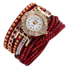 Luxury Nation Style Crystal Gold Bracelet Watch Ladies Vintage Quartz Wirstwatches