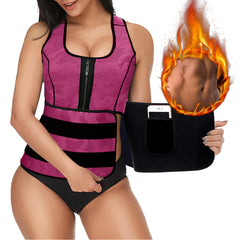 Women Sweat Sauna Suit Body Shaper Men Vest Thermo Neoprene Trainer Sliming Waist Belt Tracksuit Black