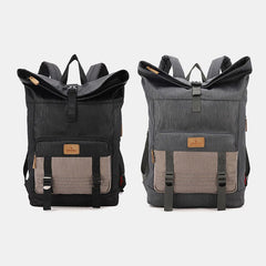 Men Canvas Waterproof Large Capacity Backpack Casual 15.6 Inch Laptop Bag Travel