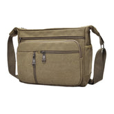 Men's Large Capacity Canvas Crossbody Shoulder Bag - Multi-layer Casual Design