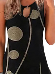 Women's Sleeveless Geometric Print Crew Neck Daily Dress