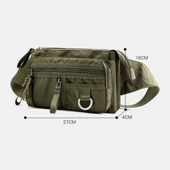 Men's Nylon Multi-layer Anti-theft Crossbody Chest Bag with Multi-pockets