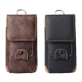 Men Multifunction Earphone Storage Belt Bag Vintage Faux Leather Phone Waist