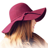 Autumn Winter Summer Fashion Fedoras Vintage Pure Women'S Beach Sun Hat Female Waves Large Brim Sunbonnet Fedoras Lady Sun Hat - Sheseelady