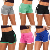 Esportes Fast Drying Drawstring Women Shorts Casual Anti Emptied Cotton Contrast Elastic Waist Correndo Short Pants - Sheseelady