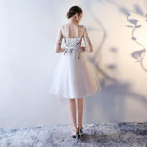 Flash Elegant Ladies' Embroidery Pattern Sheer Sleeve Lace Prom Dress