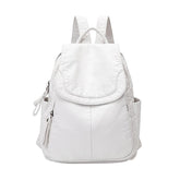 Fashion Casual Large Capacity Ladies' Washed Soft Leather Backpack For Outdoor