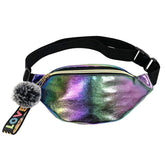 Cool Sequins Printing Waist Bag For Woman Fashion Girls Shoulder Belt Bags Kids Waist Packs Glitter Phone Pouch