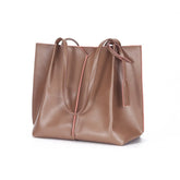 Large capacity Tote Bag female simple soft leather commuting bag College Students Leisure Fashion